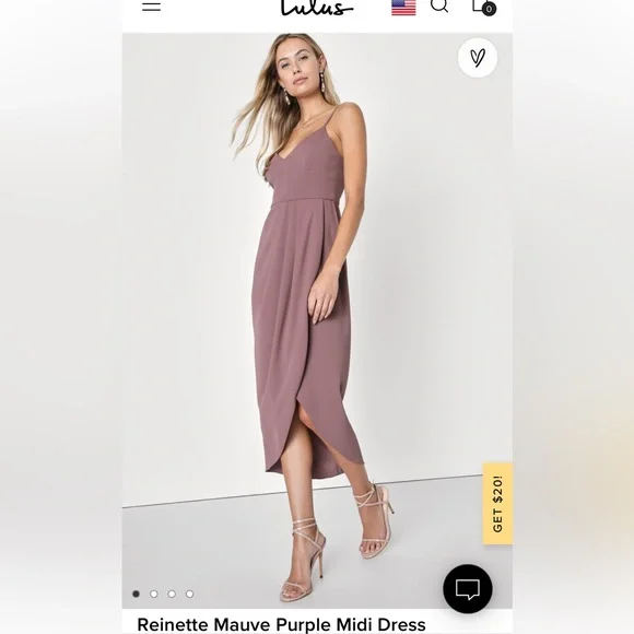Lulus | Dresses | New Lulus Small Reinette Mauve Purple Midi Dress |  Poshmark